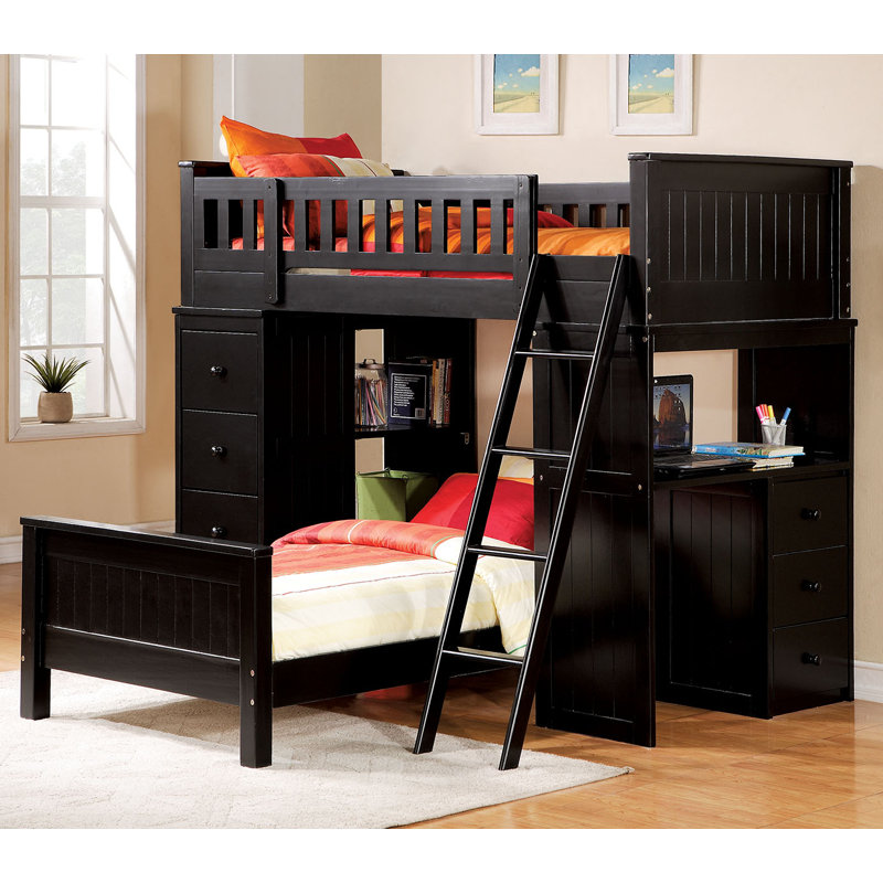 Harriet Bee Otha Twin LShaped Bunk Bed with Drawers and Shelves & Reviews